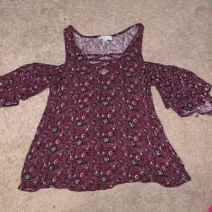 Freshman brand cold shoulder top